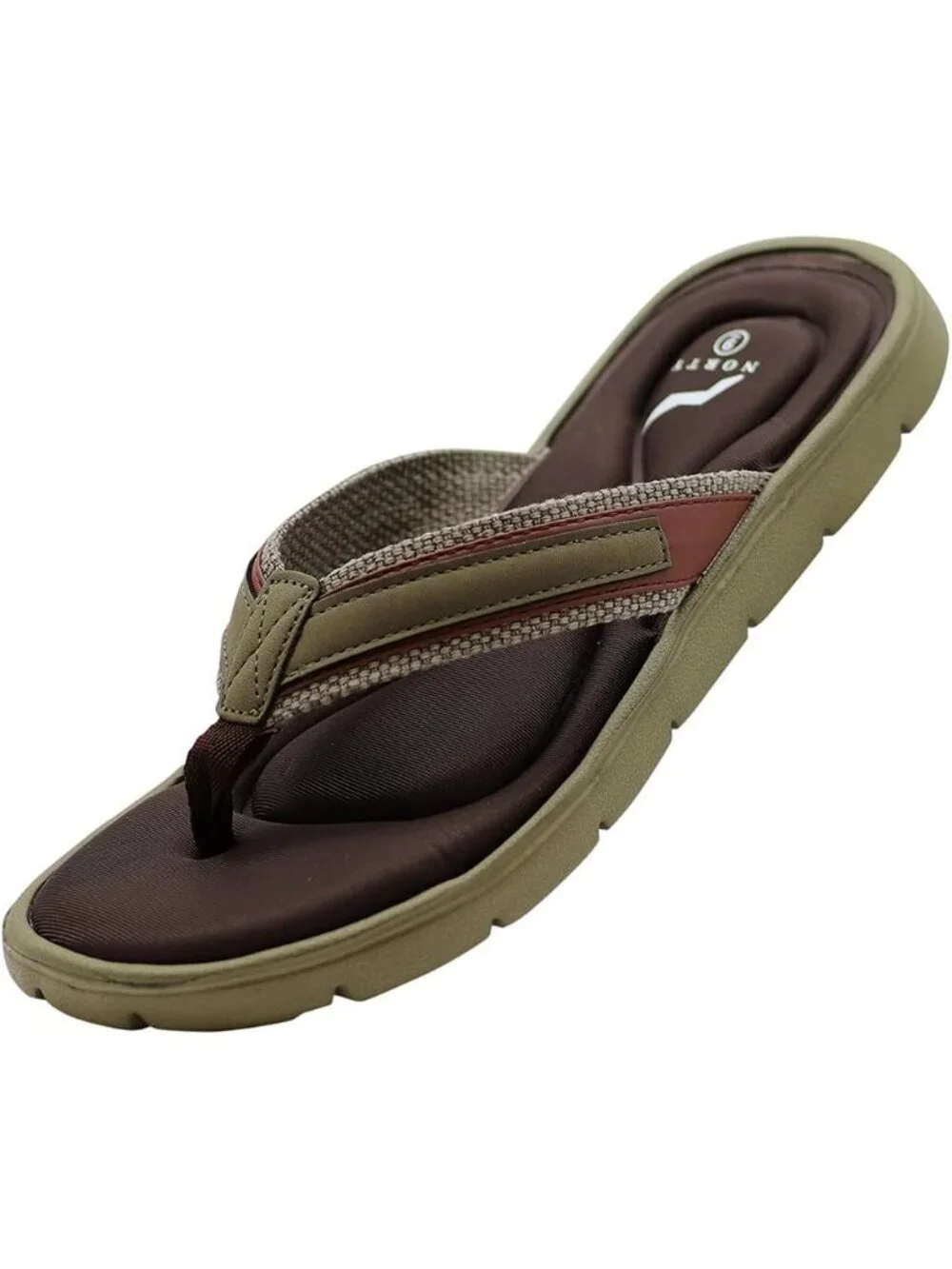 Men's Olive Green Memory Foam Foot Bed Comfort Casual Sandal Slip On Shoes